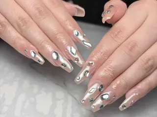 ネイル ユリ🎀長さだし/ パラジェル/持ち込みのネイルデザイン