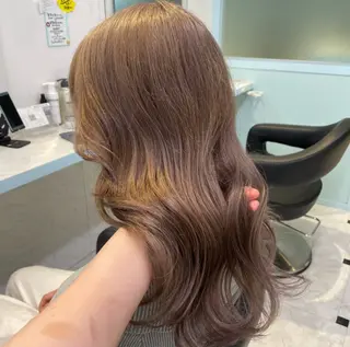 ミディアム 🤎モテ髪&透明感 ミルクティー🥣🤎のヘアスタイル