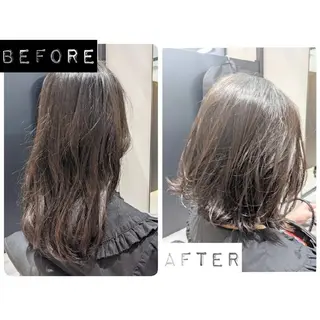 ミディアム 心斎橋/難波ショート 白髪ぼかし 中尾のヘアスタイル