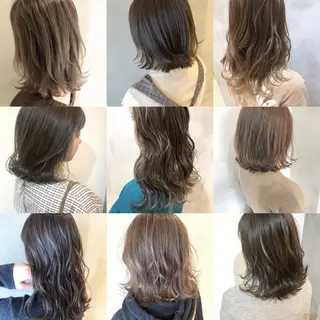 セミロング カラー ヘアアレンジ ネイル マツエク・マツパ 夜23時まで予約🉑 reverieあきらのヘアスタイル