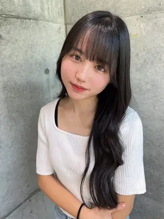 ロング 福岡縮毛矯正✨️ ストレート 向井和輝のヘアスタイル