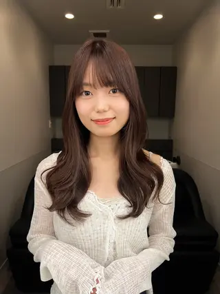 セミロング レイヤーカット 顔周りカットYUKIのヘアスタイル