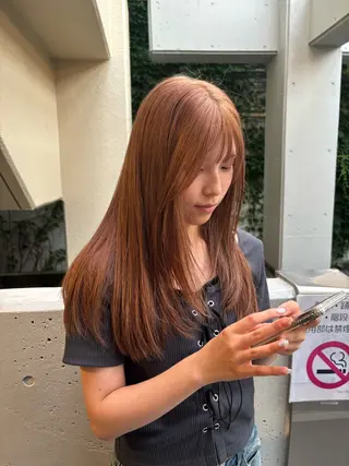 ロング カラー mei|顔まわり ×透明感カラーのヘアスタイル