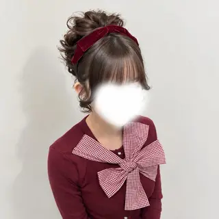 ロング ヘアアレンジ ヘアメ🎀暖色カラー /Fuka⟡.·のヘアスタイル
