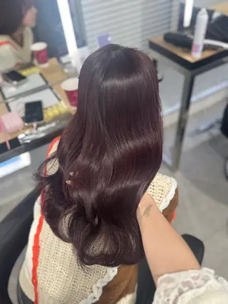 ロング カラー ヘアアレンジ 🤍淡色ピンク&ラベ ンダーYUKI🤍のヘアスタイル