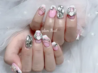 ネイル エツメ💅 長さ出し🎀デザインのネイルデザイン