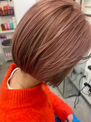 ショート カラー 艶カラー🌙縮毛矯正 /ボブ【Reina】のヘアスタイル