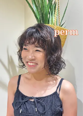 ミディアム パーマ パーマ/髪質改善 【榎本千夏】のヘアスタイル