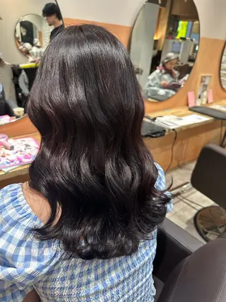 ミディアム カラー ヘアアレンジ yu-kiハイトーン /ブリーチ無しカラーのヘアスタイル