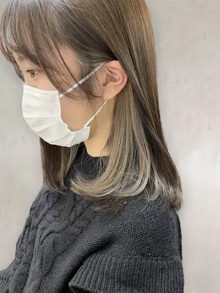セミロング カラー 韓国ヘア🇰🇷 髪質改善✨掛川大輝のヘアスタイル