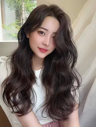 ロング 韓国特化エクステ🟨 エクステのヘアスタイル