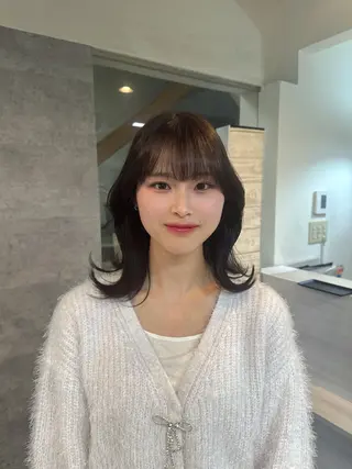 ミディアム カラー Rena/韓国 /ワンホンヘアのヘアスタイル