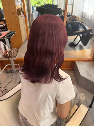 セミロング カラー ヘアアレンジ 【韓国ヘア/透明感 カラー】makotoのヘアスタイル