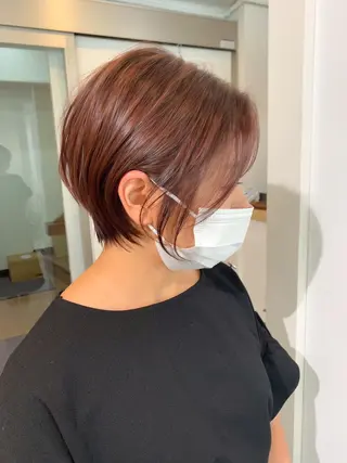 ショート レイヤー×縮毛矯正 深見 拓のヘアスタイル