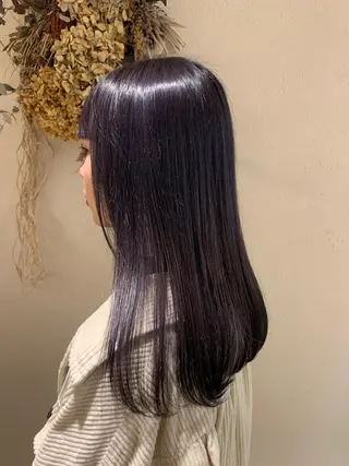 ロング カラー 博多/Blue 💎松藤 莉奈のヘアスタイル