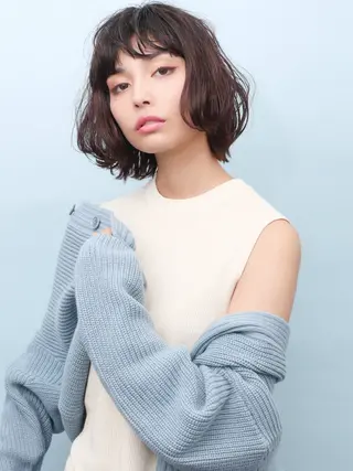 ミディアム カラー パーマ THE USUAL ユージュアルのヘアスタイル