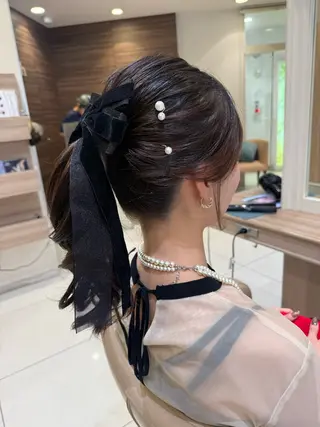 ロング ヘアアレンジ 韓国ヘアメイク🎀/ 縮毛矯正✨山本媛香のヘアスタイル