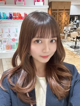 ロング 銀座/レイヤー 顔周りカット溝手優太のヘアスタイル