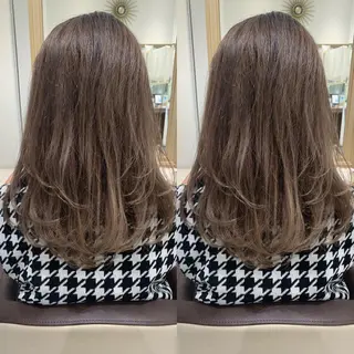 セミロング カラー レイヤーカット♡ 🌻鈴木花🌈のヘアスタイル