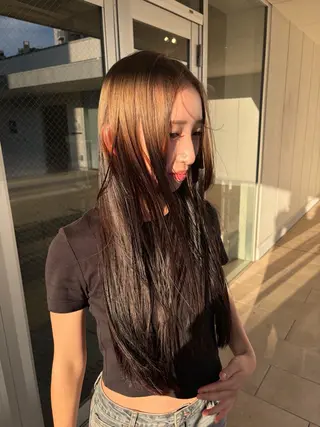 ロング カラー 田中 遥陽のヘアスタイル