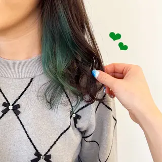 セミロング カラー ブリーチ/推しカラー moe🐰🌷のヘアスタイル