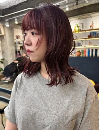 ミディアム カラー 暖色系特化さくら /福岡天神/レイヤーのヘアスタイル