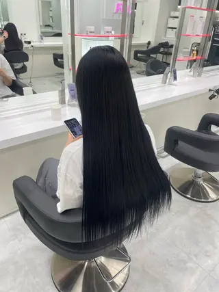 ロング カラー ラベンダー💜 グレージュ🩶のヘアスタイル