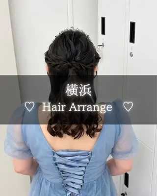 ロング ヘアアレンジ エクステ￤ツヤカラー ￤アレンジ🖤桃覇のヘアスタイル