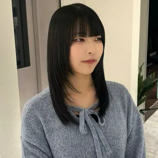 セミロング 田名部 愛乙のヘアスタイル