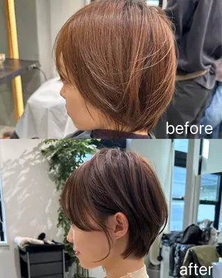 ショート 縮毛矯正/レイヤー taiga🧡のヘアスタイル