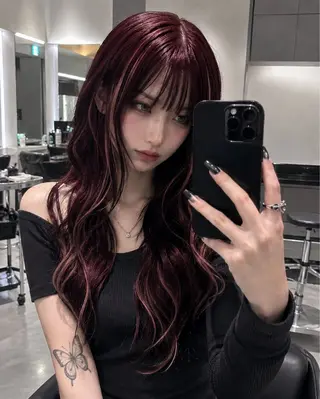 ロング カラー ゆな︎❤︎ 髪質改善カラーのヘアスタイル