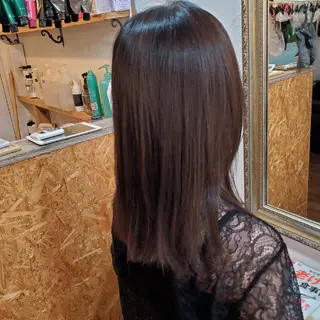 セミロング カラー パーマ 韓国風レイヤーカット 上手く丁寧早い/マツのヘアスタイル