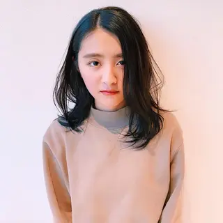 セミロング カラー 中川 竜誠のヘアスタイル