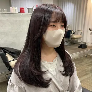 ロング カラー 檜谷 晴　顔周りカットのヘアスタイル