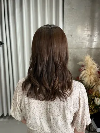 ミディアム カラー パーマ 表参道🌿赤み消し カラー/チナツのヘアスタイル