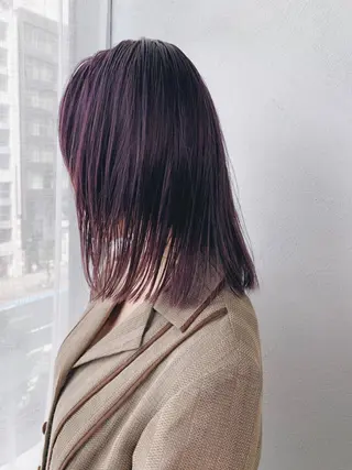 セミロング カラー ヘアアレンジ ボブパーマコテ巻き風 パーマNo1深江秀平のヘアスタイル