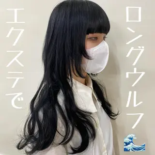 ロング エクステ ハイトーン 💭黒崎ハルカのヘアスタイル