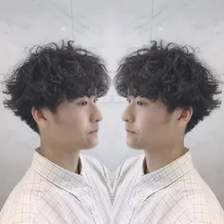ショート パーマ メンズ 重政 和樹のヘアスタイル
