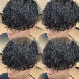 ミディアム メンズ 焼津メンズパーマ特化 大石雄生のヘアスタイル