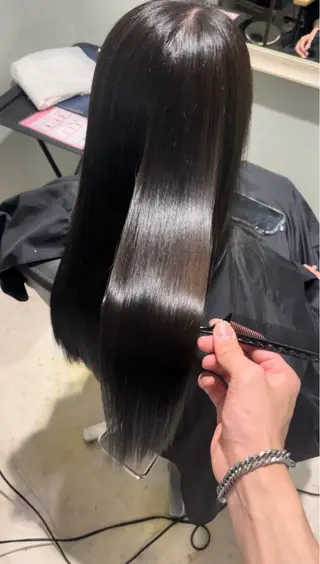 ロング カラー 🇰🇷ブリーチ縮毛 髪質改善七星🇰🇷のヘアスタイル