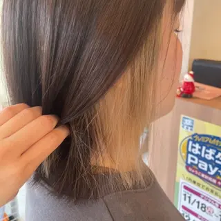 ミディアム カラー ボブ/透明感カラー 🤍永田真穂のヘアスタイル