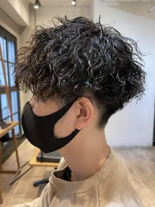メンズ パーマ ショート メンズ特化 TAKE高崎のヘアスタイル