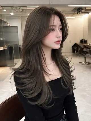 ロング 韓国風・透明感・艶髪 🩵Hanaka◝✩のヘアスタイル