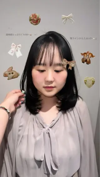 ミディアム KANO🐈‍⬛🎀 ニュアンス/レイヤーのヘアスタイル