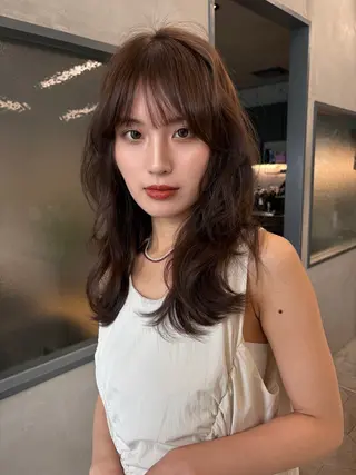 セミロング カラー Saki/レイヤー/ 柔らかカラーのヘアスタイル