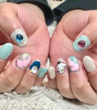 ミディアム カラー パーマ ヘアアレンジ メンズ ネイル マツエク・マツパ el. by Aoのネイルデザイン