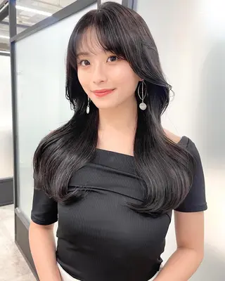 ロング 韓国レイヤーカット 髪質改善▫️水野有真のヘアスタイル