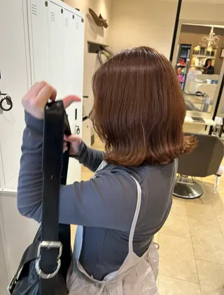 ミディアム お顔周り/オリーブ/ Wカラー/mei大名のヘアスタイル