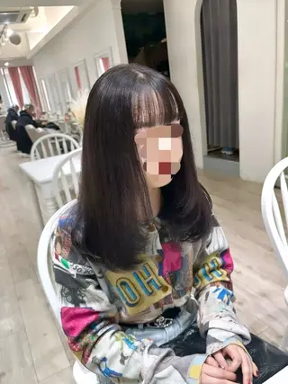 ミディアム カラー 暖色カラー🍒 門内 梨真のヘアスタイル