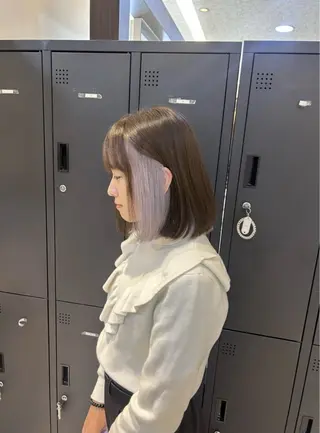 ミディアム カラー ダブルカラー/ 縮毛矯正🌼畔上のヘアスタイル